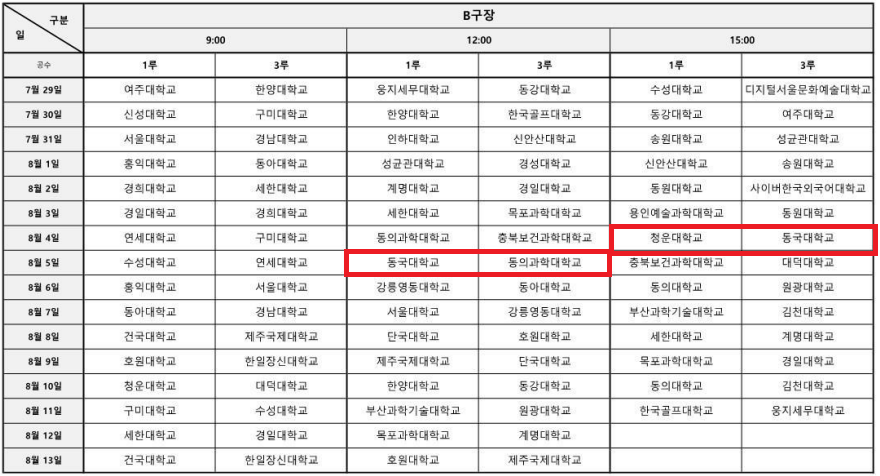 대통령기 대진표.